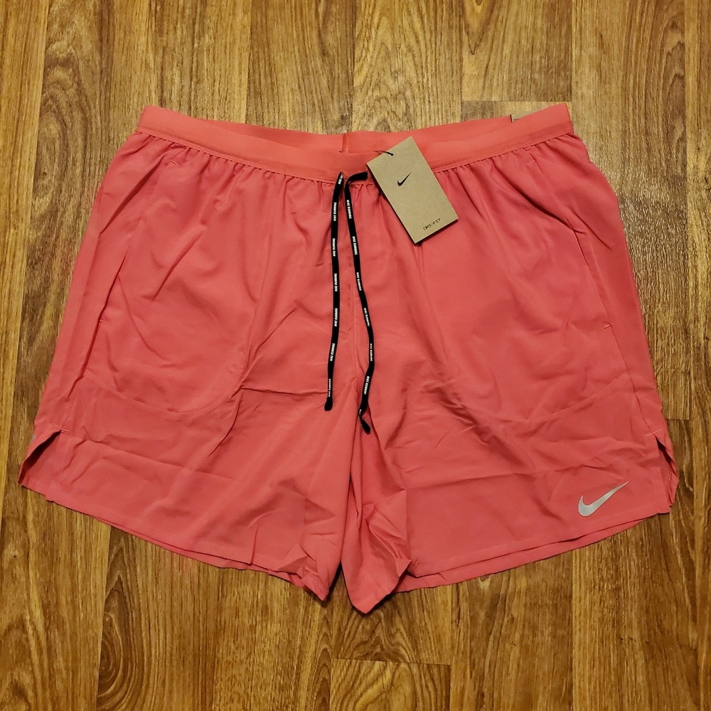 Nike Stride‎ Running Shorts Men 2XL Pink Brief Lined Dri Fit 5" New